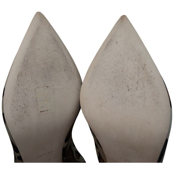 GIUSEPPE ZANOTTI Samia Embellished Leopard Print Satin Slingback Pumps Size 39 - Picture 11 of 15